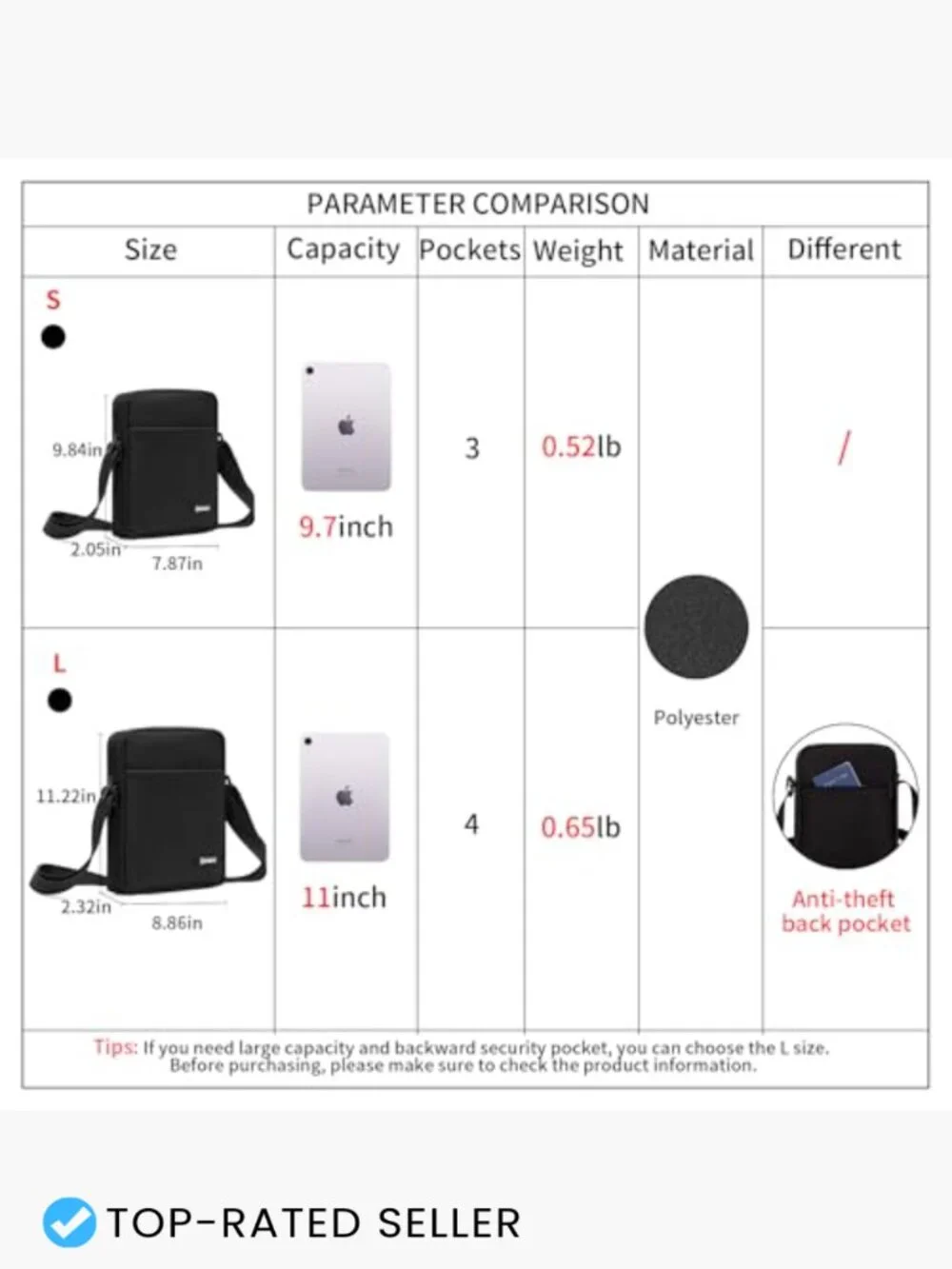 Messenger Bag Crossbody Shoulder Bag Slim Business Design Men's Nylon